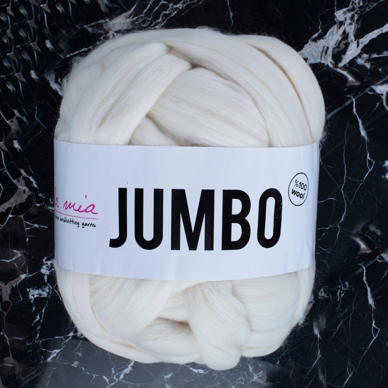 La Mia  Jumbo Merino Wool, Cream – J1