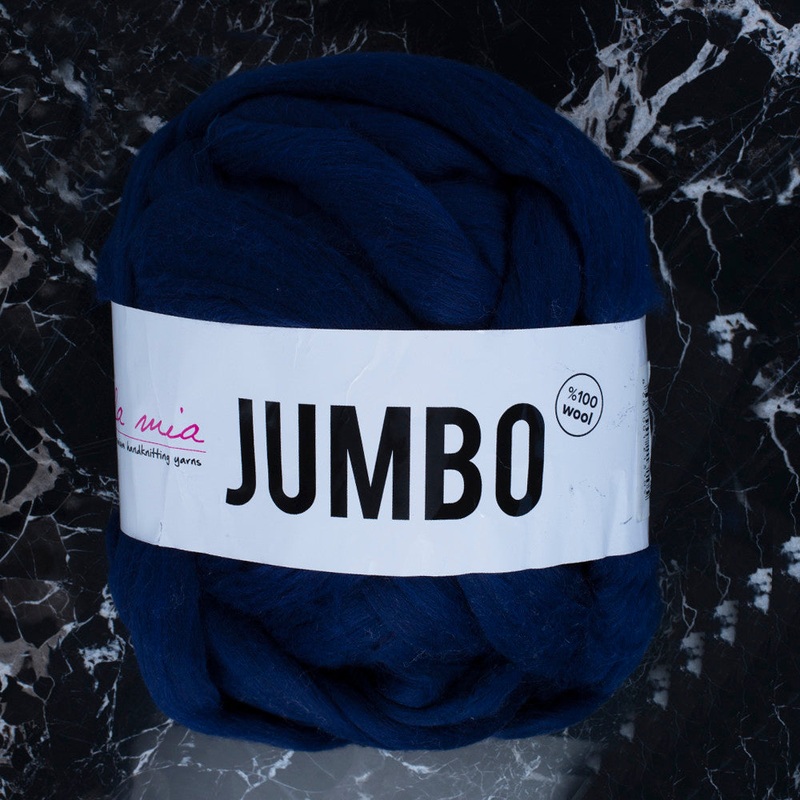 La Mia  Jumbo Merino Wool, Navy Blue – J7