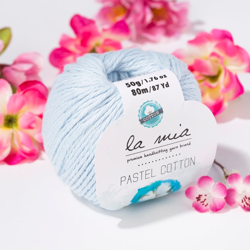 La Mia Pastel 100% Cotton Yarn, Baby Blue – L054