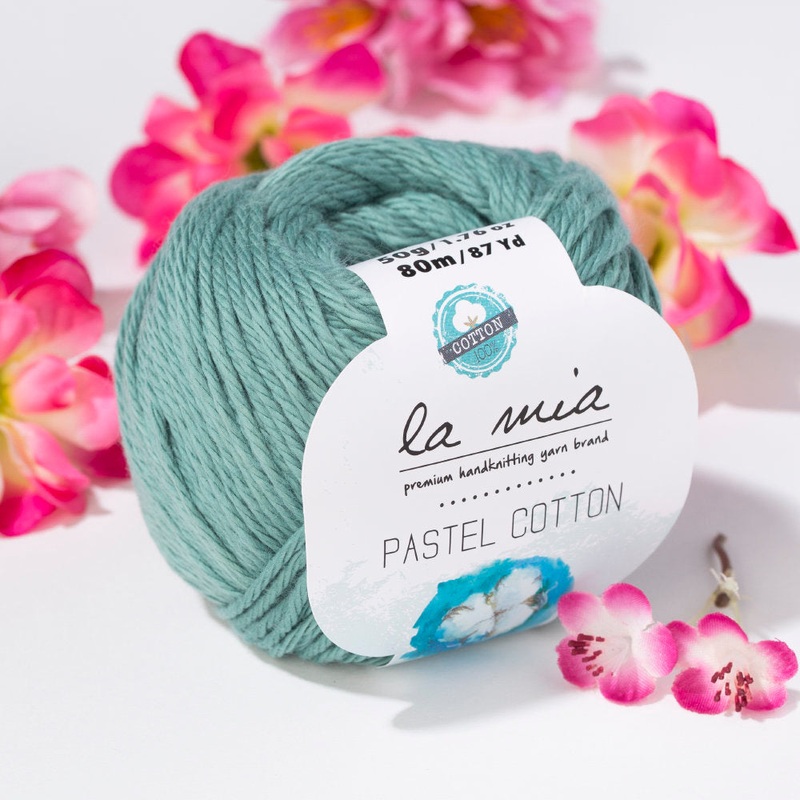 La Mia Pastel 100% Cotton Yarn, Dark Green – L052
