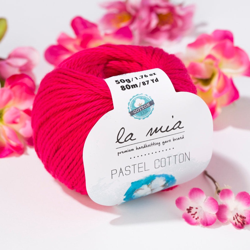 La Mia Pastel 100% Cotton Yarn, Fuchsia – L058