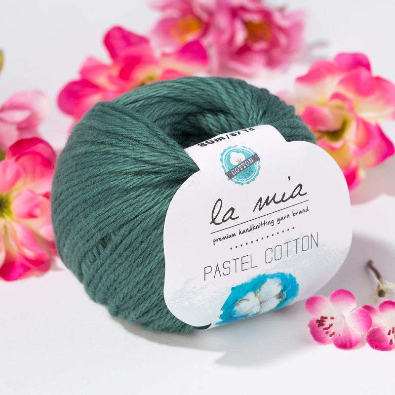 La Mia Pastel 100% Cotton Yarn, Green Black – L055