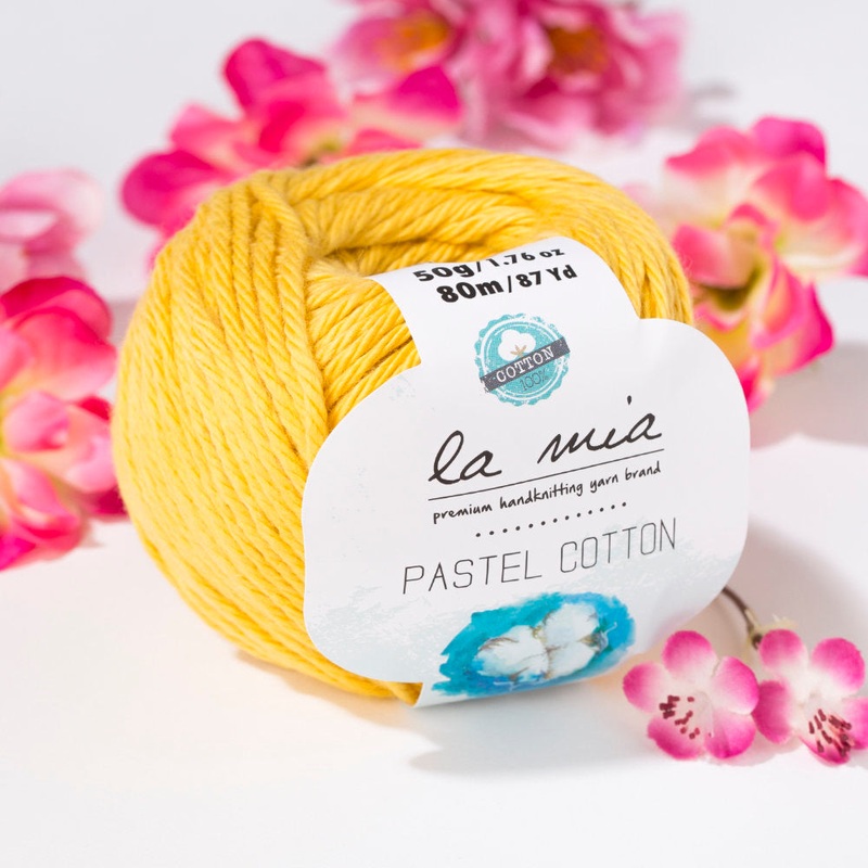 La Mia Pastel 100% Cotton Yarn, Mustard Yellow – L061