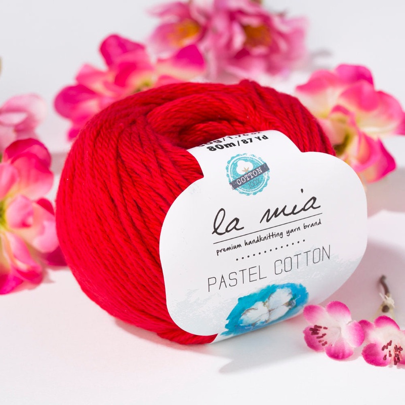 La Mia Pastel 100% Cotton Yarn, Red – L004