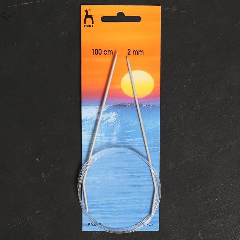 Pony 2 mm 100 cm Aluminium Circular Needle – 52601