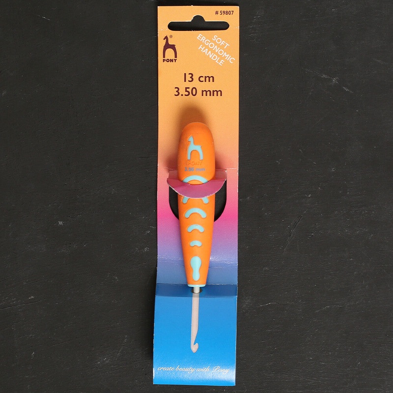 Pony 3.5 mm 13 cm Aluminium Crochet Hook with Soft Handle – 59807