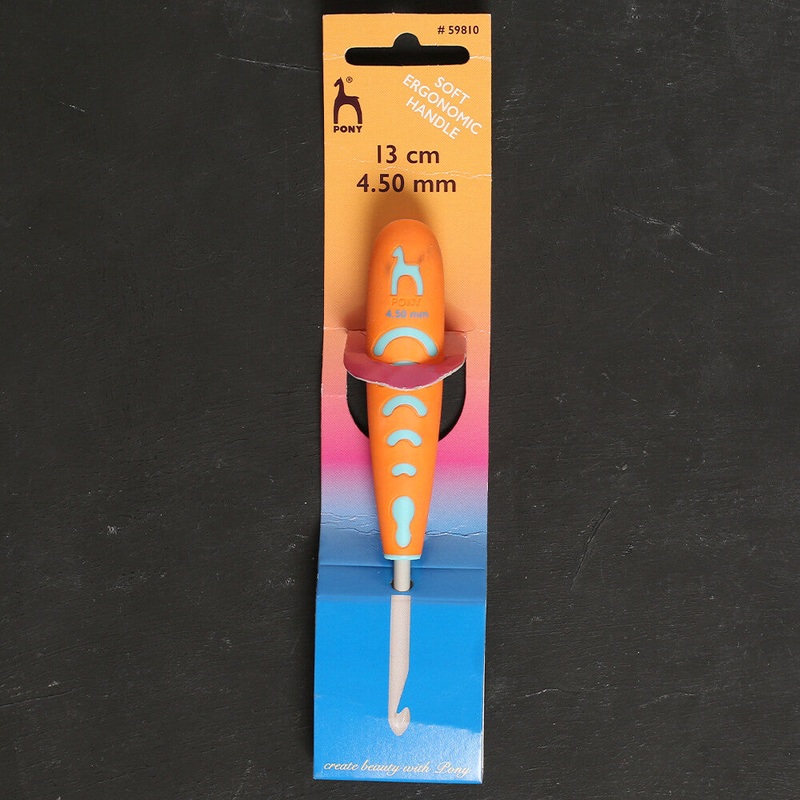 Pony 4.5 mm 13 cm Aluminium Crochet Hook with Soft Handle – 59810