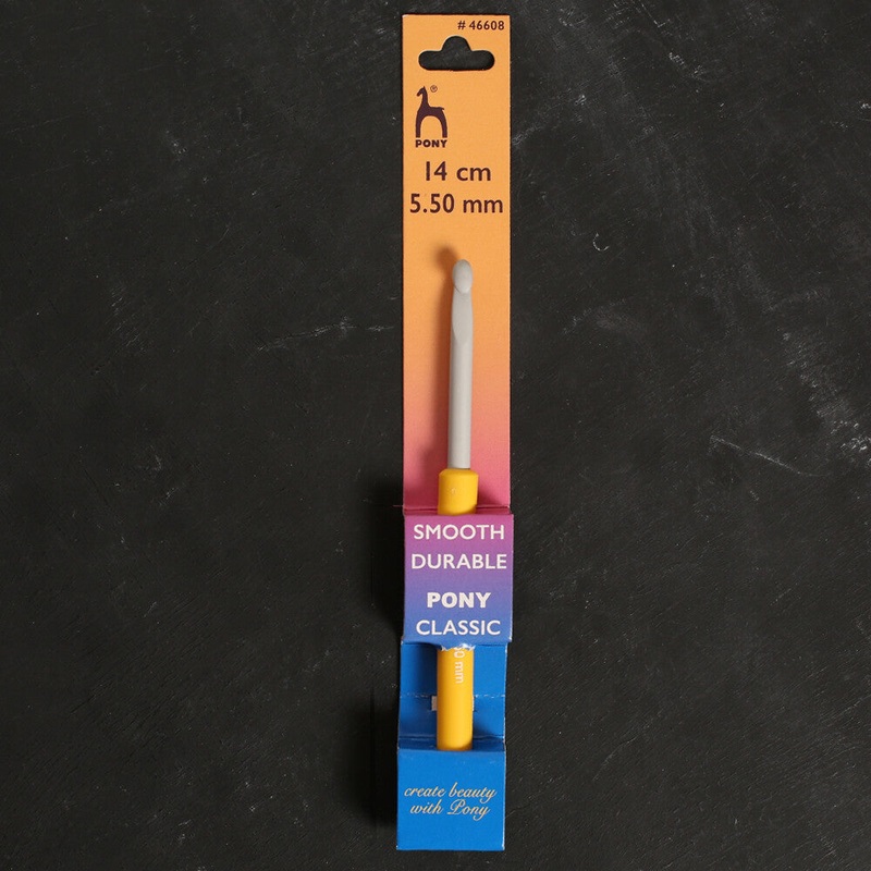 Pony 5.5 mm 14 cm Aluminium Crochet Hook, Yellow – 46608