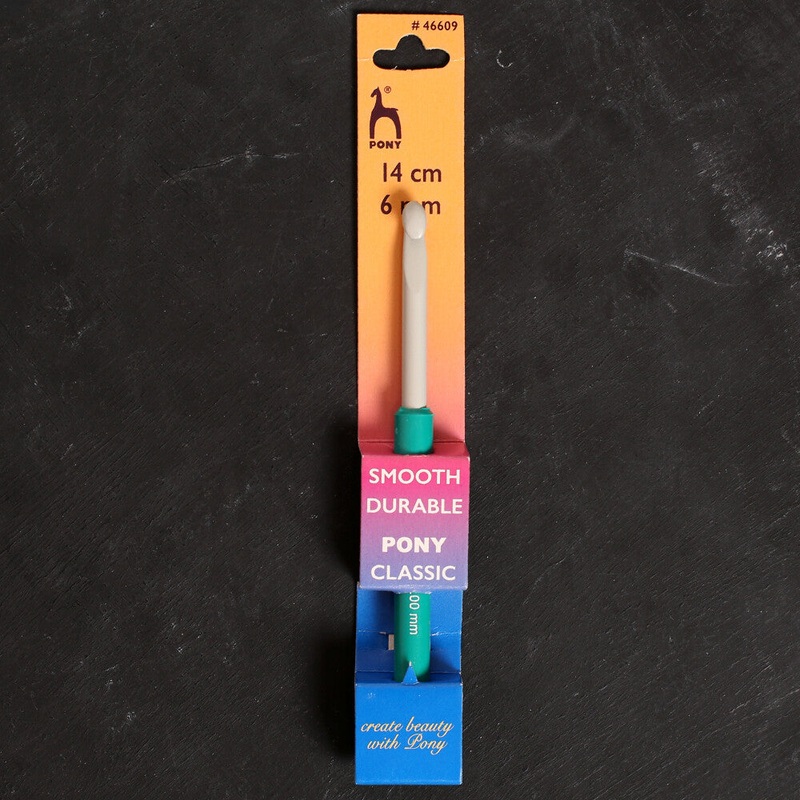 Pony 6 mm 14 cm Aluminium Crochet Hook, Green – 46609