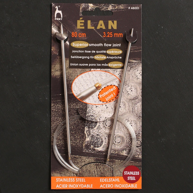 Pony Elan 3.25 mm 80 cm Stainless Steel Circular Needle – 48001