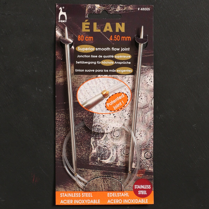 Pony Elan 4.5 mm 80 cm Stainless Steel Circular Needle – 48005