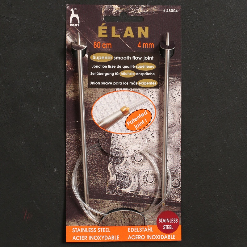 Pony Elan 4 mm 80 cm Stainless Steel Circular Needle – 48004