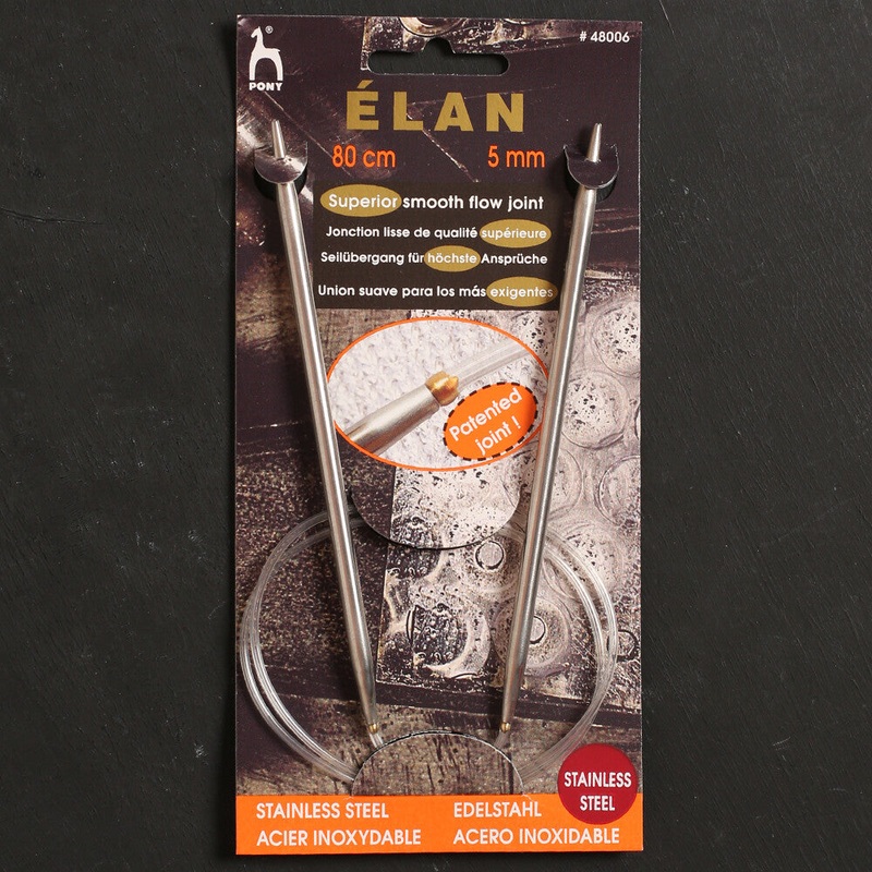 Pony Elan 5 mm 80 cm Stainless Steel Circular Needle – 48006