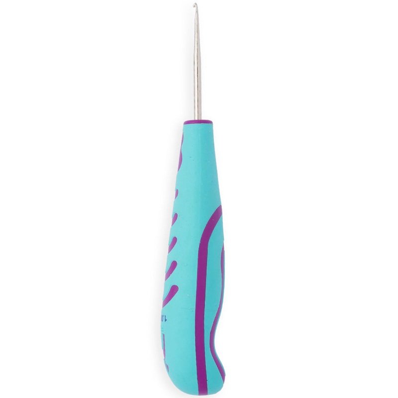 Pony No.8 1.25 mm 13 cm Metal Lace Crochet Hook with Soft Ergonomic Handle – 59604