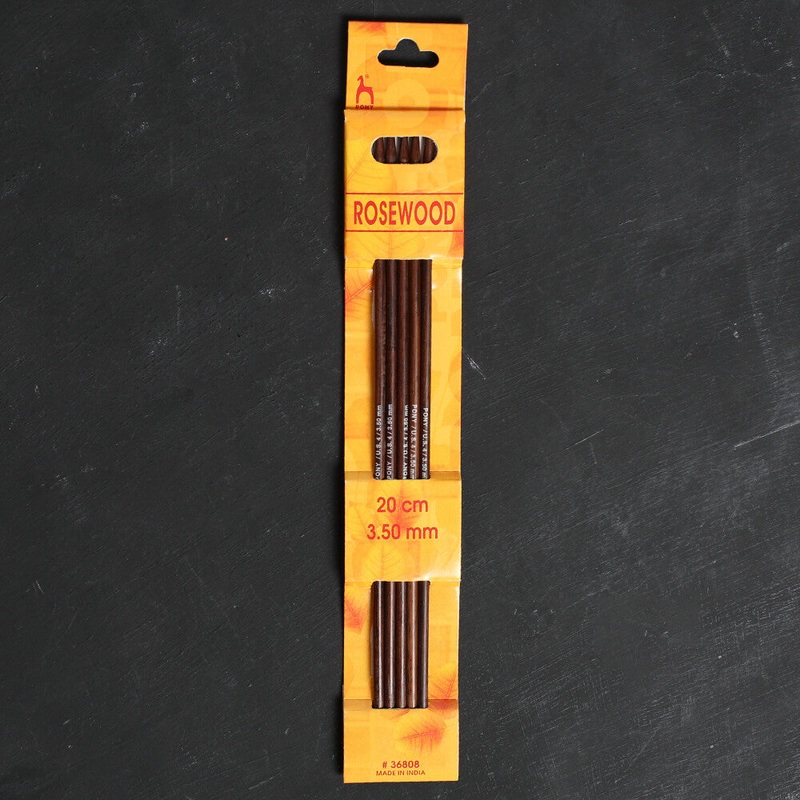 Pony Rosewood 3.5 mm 20 cm Rosewood Double Pointed Needles, Set of 5 – 36808