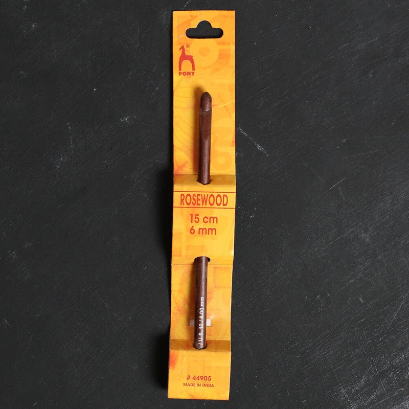 Pony Rosewood 6 mm 15 cm Rosewood Crochet Hook – 44905