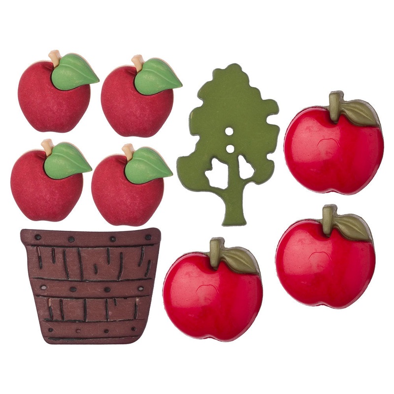 Buttons & Galore Decorative Baby Button, Apple Pickin’