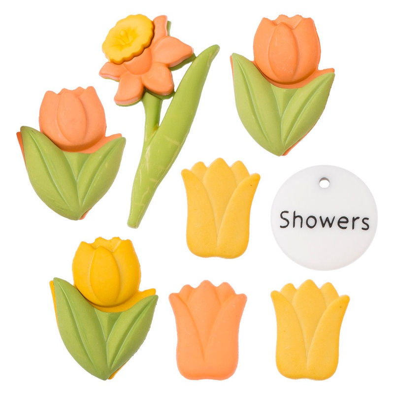 Buttons & Galore Decorative Baby Button, May Flowers
