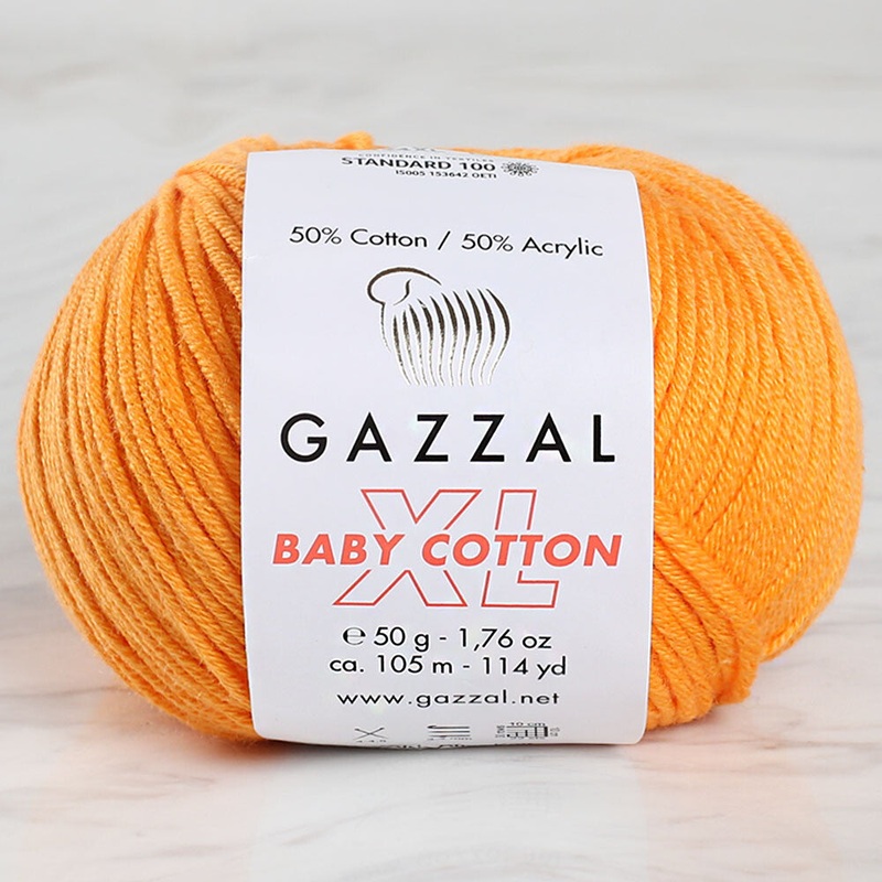 Gazzal Baby Cotton XL Baby Yarn, Orange – 3416XL