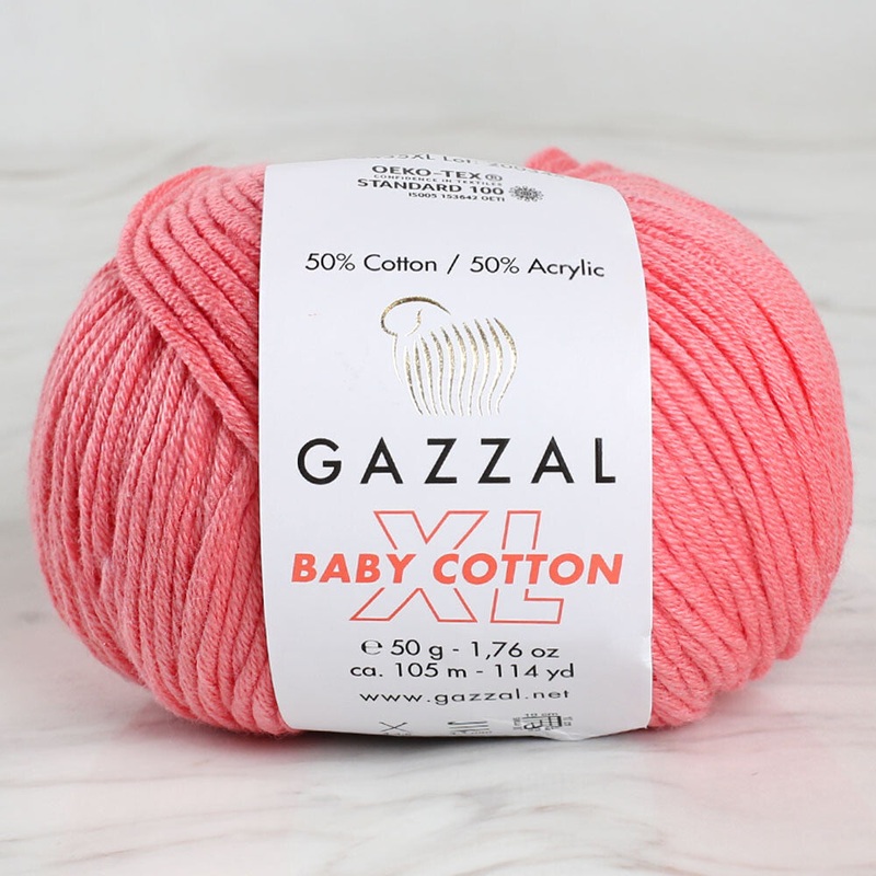 Gazzal Baby Cotton XL Baby Yarn, Pink – 3435XL