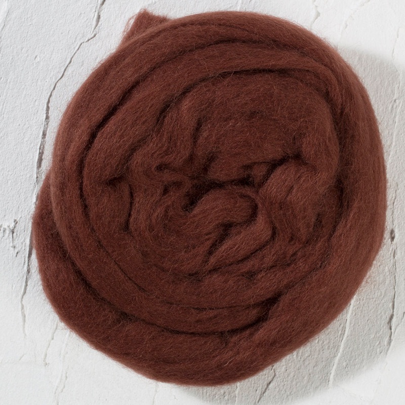 Kartopu Natural Wool Roving Felt, Brown – K818