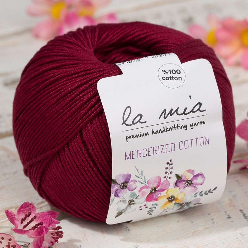 La Mia Mercerized Cotton Yarn, Claret Red – 23