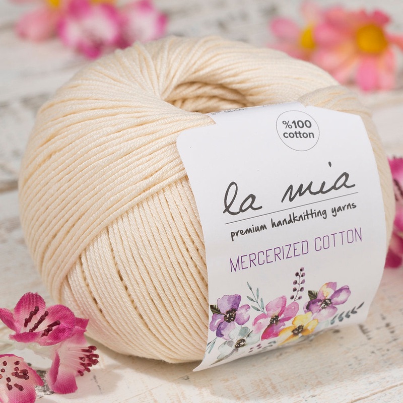 La Mia Mercerized Cotton Yarn, Dark Cream – 174