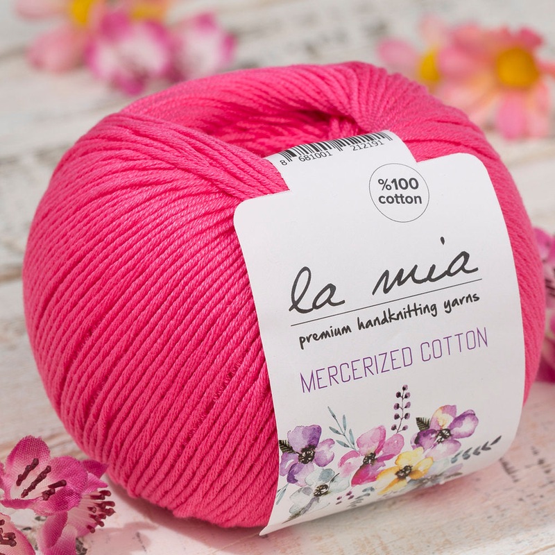 La Mia Mercerized Cotton Yarn, Dark Pink – 35