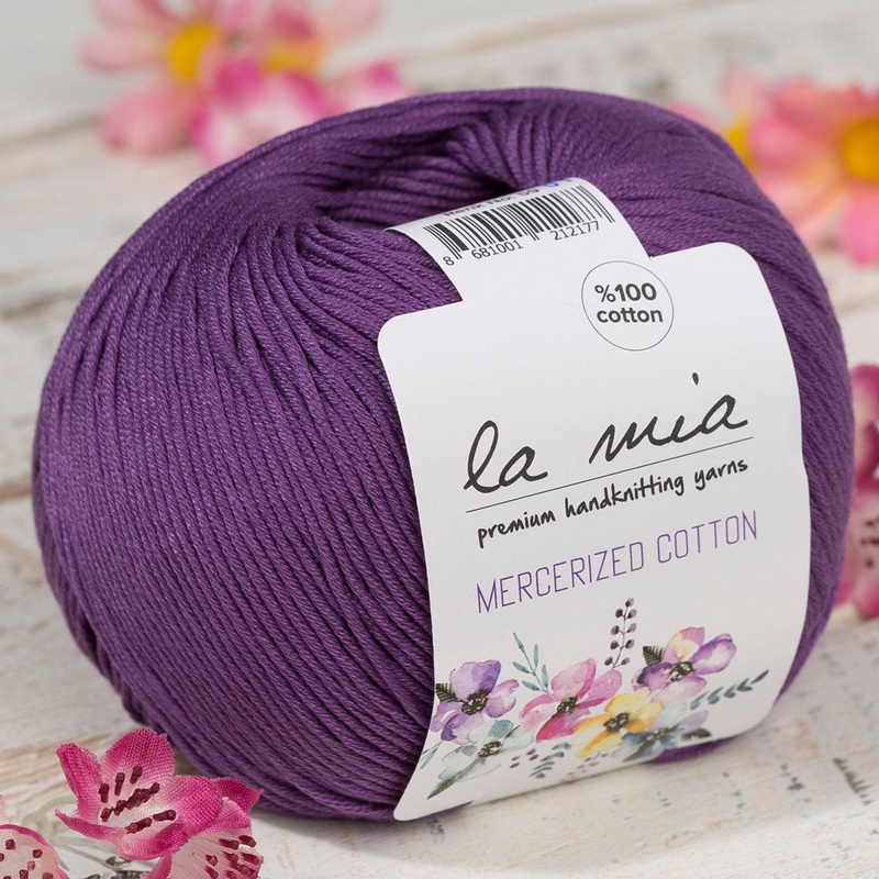 La Mia Mercerized Cotton Yarn, Dark Purple – 59
