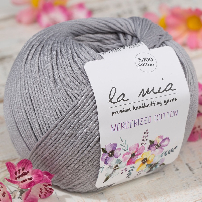 La Mia Mercerized Cotton Yarn, Grey – 232