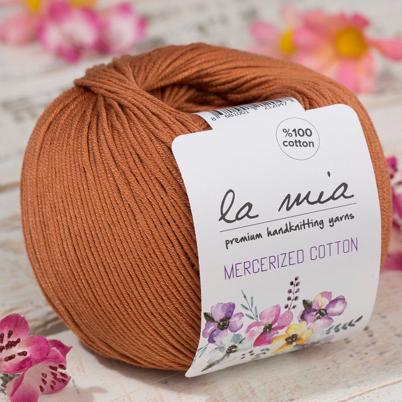La Mia Mercerized Cotton Yarn, Light Brown – 211