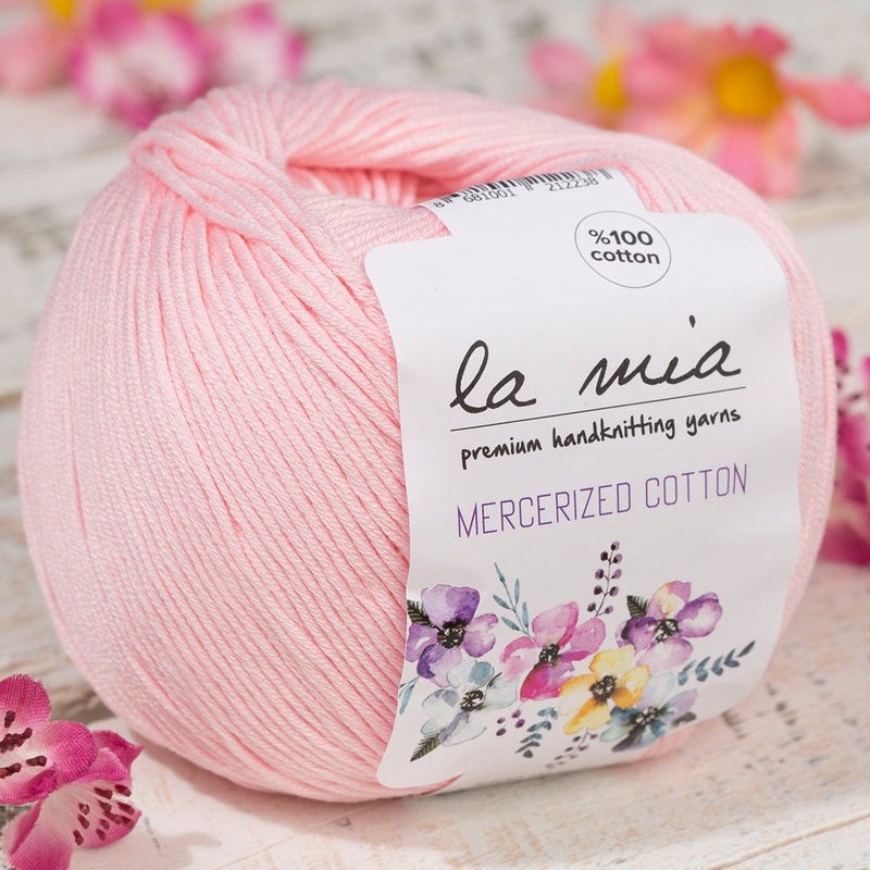 La Mia Mercerized Cotton Yarn, Light Pink – 4