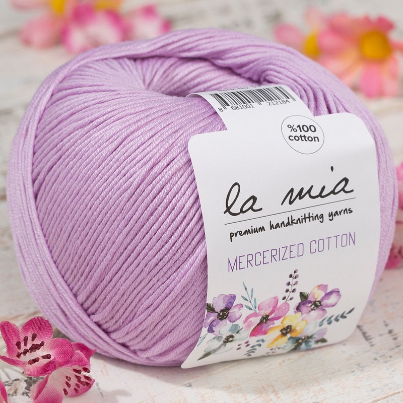 La Mia Mercerized Cotton Yarn, Light Purple – 53