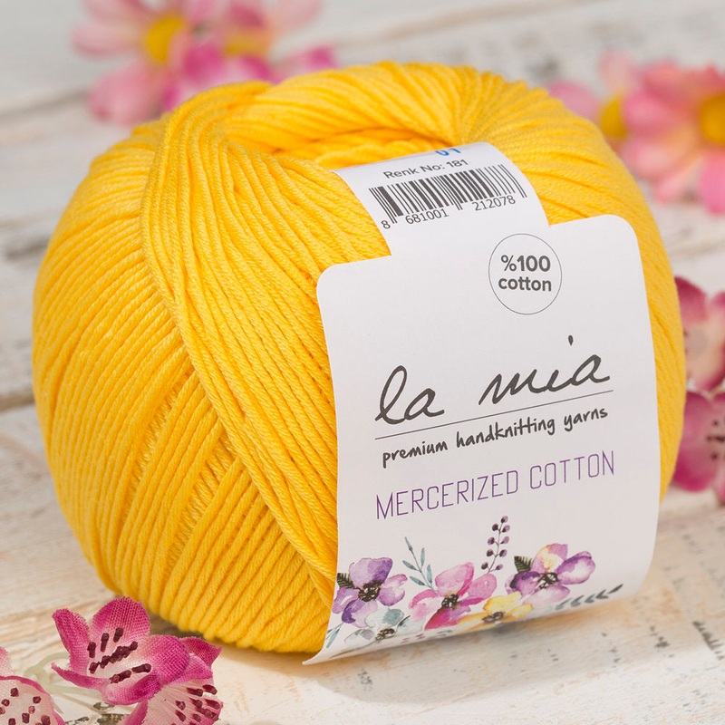 La Mia Mercerized Cotton Yarn, Mustard – 181