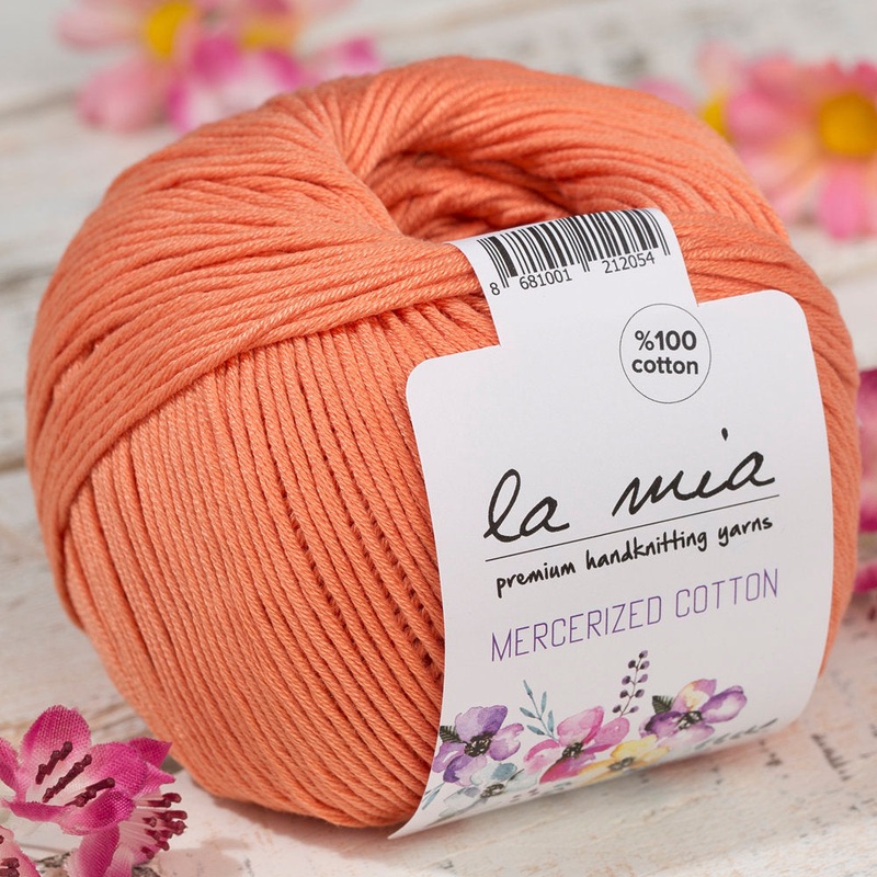 La Mia Mercerized Cotton Yarn, Orange – 201