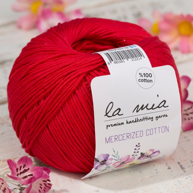La Mia Mercerized Cotton Yarn, Red – 19