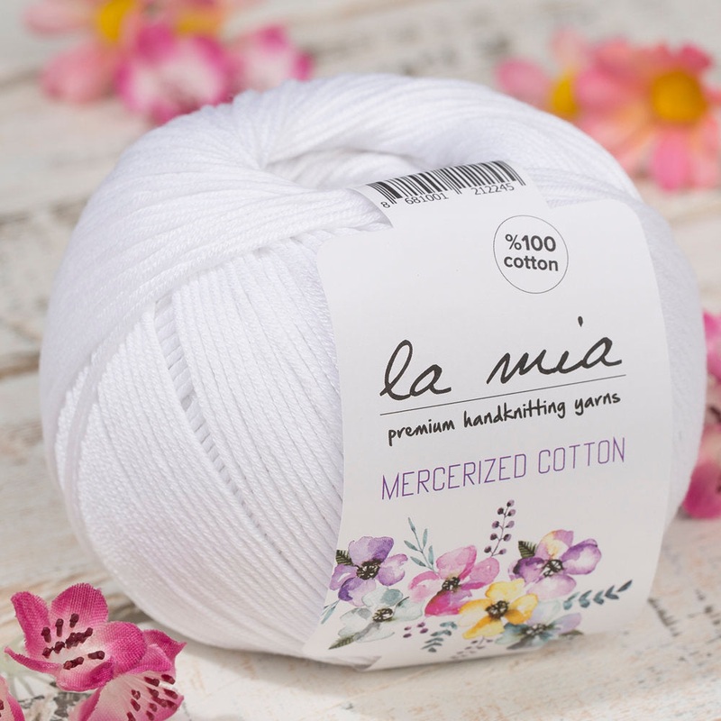 La Mia Mercerized Cotton Yarn, White – 2