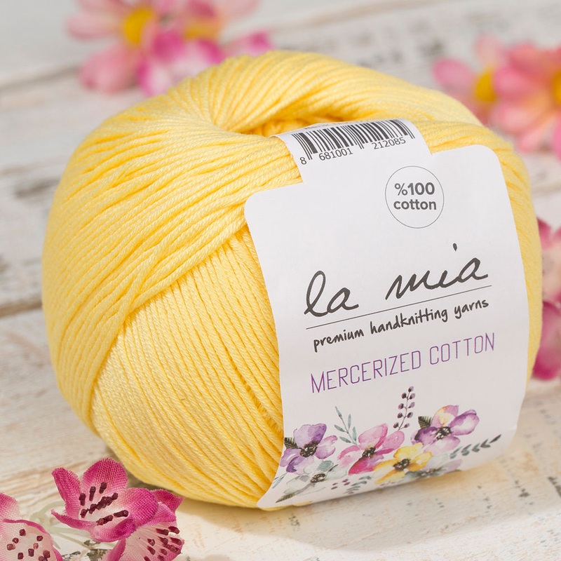 La Mia Mercerized Cotton Yarn, Yellow – 177