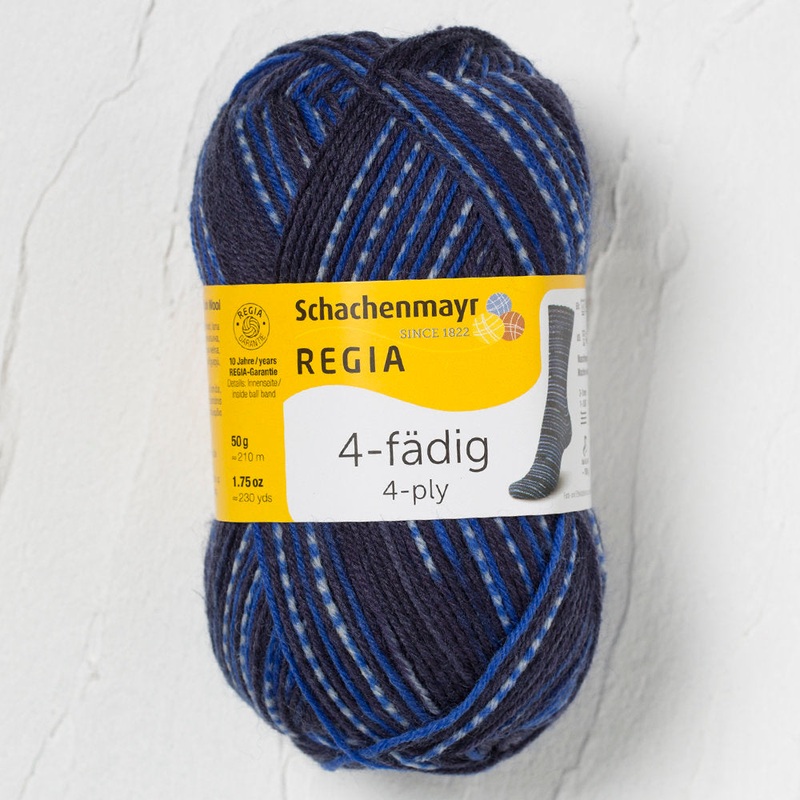 Schachenmayr  Regia 4-Ply 50gr Color Sock Yarn, Multi Blue – 9801281-02265