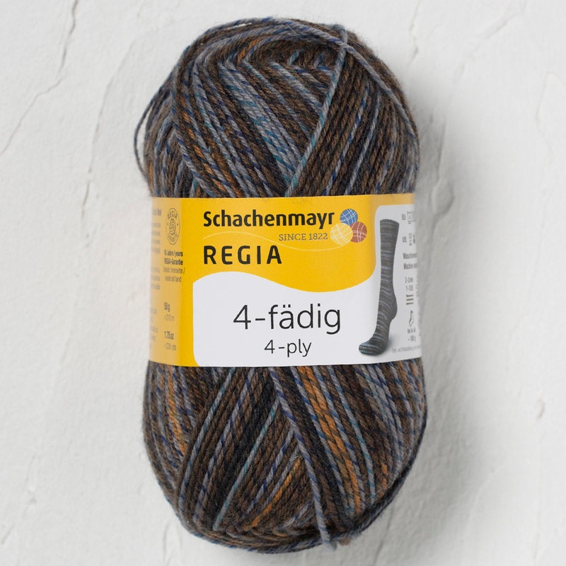 Schachenmayr  Regia 4-Ply 50gr Color Sock Yarn, Multi Brown – 9801281-03733