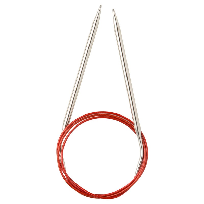 ChiaoGoo Knit Red 5.00 mm 100 cm Stainless Steel Fixed Circular Needle – 6040-8