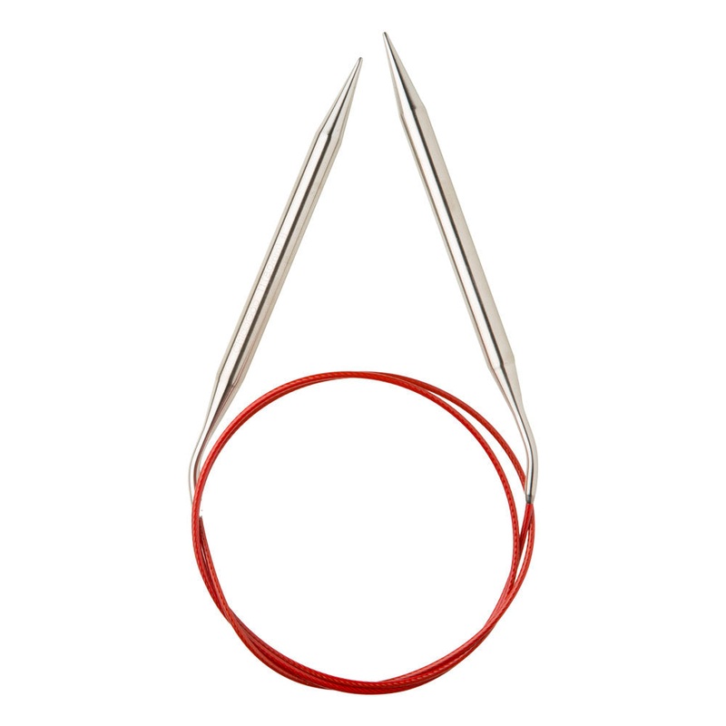 ChiaoGoo Knit Red 6.50 mm 100 cm Stainless Steel Fixed Circular Needle – 6040-10.5
