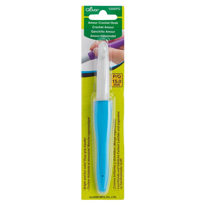 Clover Amour 15 mm Crochet Hook, Blue – 1059