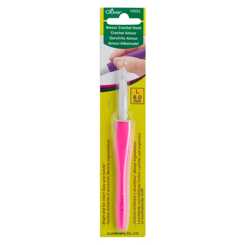 Clover Amour 8 mm Crochet Hook, Pink – 1055