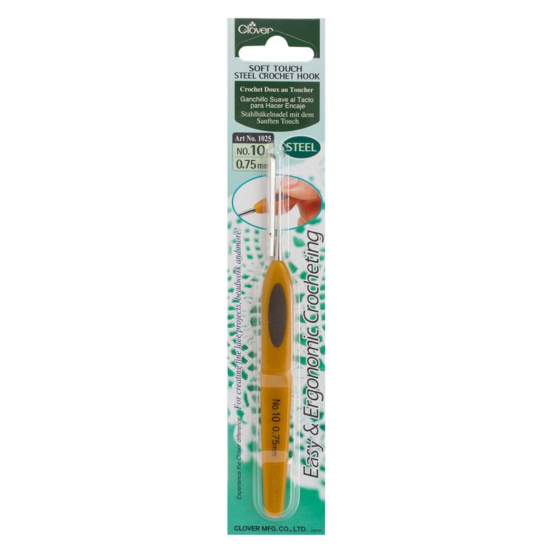 Clover Soft Touch No:10 0.75 mm Ergonomic Steel Crochet Hook – 1025