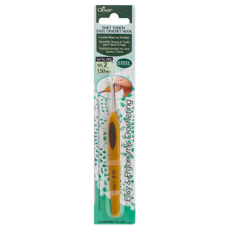 Clover Soft Touch No:2 1.50 mm Ergonomic Steel Crochet Hook – 1021