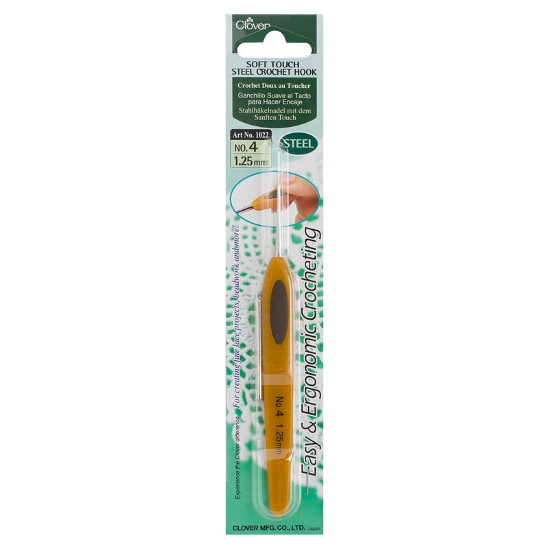 Clover Soft Touch No:4 1.25 mm Ergonomic Steel Crochet Hook – 1022