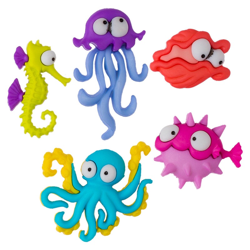 Dress It Up Creative Button Assortment, Creatures Of The Sea – 8298