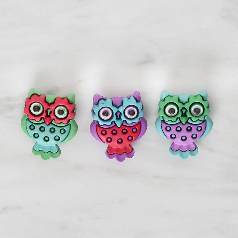 Dress It Up Creative Button Assortment, Retro Owls – 7673