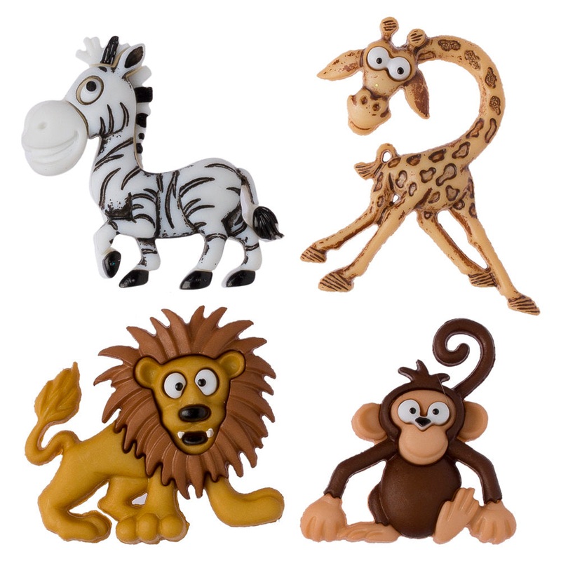Dress It Up Creative Button Assortment,  Silly Safari – 7927